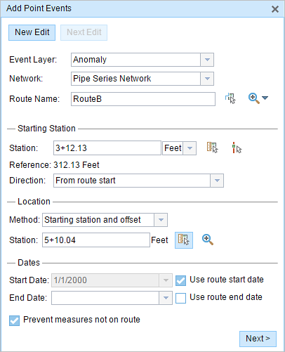 Add Point Events widget Add Point Events widget